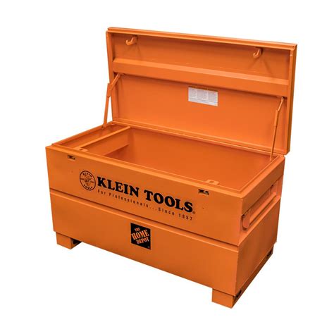 klein tools 48 in. steel tool job site box-54605|Klein Tool Box No locks 48in Job Site Box .